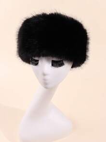 1pc Autumn And Winter Furry No Hollow Top Hat Hair Accessories Loop Fur Thickened Imitation Fox Fur Hat Loop Warm Fake Hair With Hat For Women, Plush Headband, Hollow Top Hat, Warm Fall Hair Band For Vacation Outfits Woman Women Bandanas Winter Plush Head Scarf - Multicolor - View 15