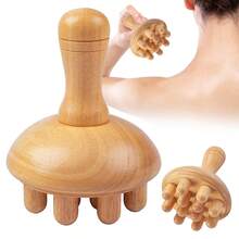 4 piezas Masajeador de madera SilvaLex, se puede usar como regalo del Día de San Valentín, ayuda a relajar la cintura, la espalda, el abdomen, el cuello y los hombros, las piernas, los brazos, un gran regalo del Día de la Madre para mamá - Blanco - Ver 8