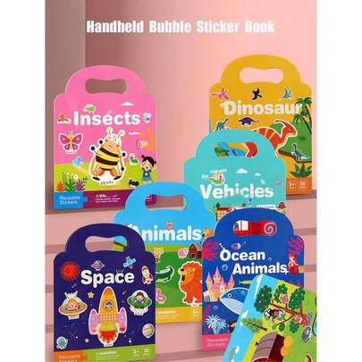 Sách dán hình có thể tái sử dụng, hình dán giáo dục sớm cho trẻ em, sách dán hình yên tĩnh, nhiều cảnh, thích hợp làm quà tặng Giáng sinh và năm mới.