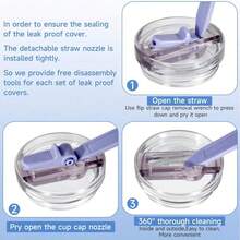 1/2PCS Lid Compatible With Stanley Cup Accessories 40 Oz Tumbler Flip Straw Lid Replacement Fit For , Leak Proof For Lid Replacement Spill Proof Reusable Tumbler Cover Compatible With 40oz Cup Accessories - 彩色 - 查看 3