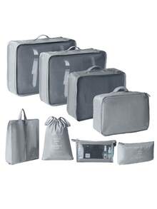 10 pièces/set Sac de voyage en polyester, organisateur de maquillage portable moderne pour le voyage