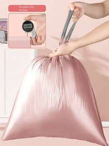 100 Pink Garbage Bags, Strong And Lightweight Disposable Kitchen Garbage Bags, Made Of Durable Plastic, Suitable For Kitchen, Bathroom, Household, Household Items, Etc. Home Christmas Decorations, Christmas Gifts, School Supplies, Bookshelf Decorations - Pink - View 6