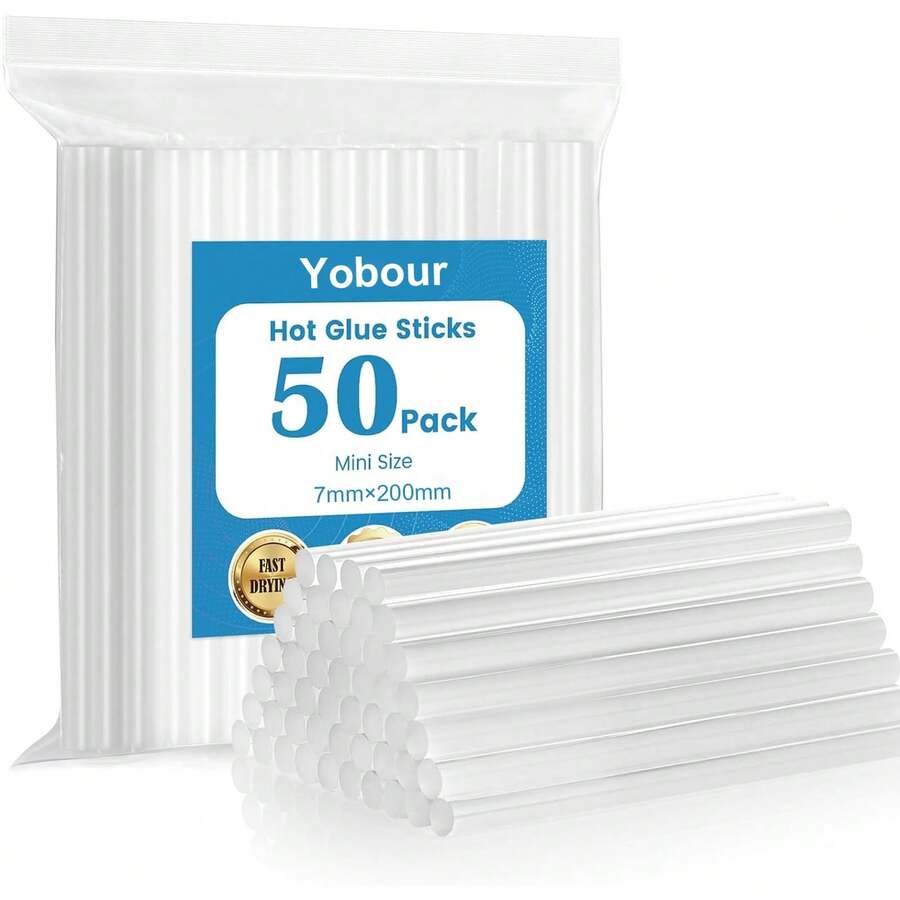 Hot Glue Sticks,7mm X 200mm Hot Melt Glue Sticks For Hot Glue Gun, For DIY Sealing, Repairing And Fixing Crafts(50 Pcs)