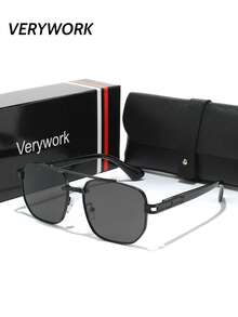 Verywork 1 件装新款双光束 Ins 风格奢华品牌设计男士时尚眼镜，适合户外活动、驾驶、购物、高尔夫、街拍、度假装时尚配饰