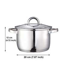 KAISA HOFF 1 件不锈钢高品质汤锅，20/22/24/26 厘米复合底汤锅，兼容燃气灶电磁炉陶瓷炉灶，适用于露营家庭和餐厅使用奶锅