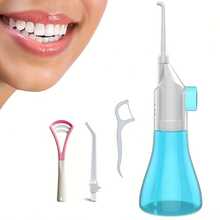 1pc Manual Portable Handheld Tooth Cleaner, Water Flosser Oral Irrigator Withtongue Scraper And Dental Floss, Nasal Irrigator, Dental Flossers For Home Oral Care, For Daily Oral Hygiene And Travel Use, A Thoughtful Gift For Festive Gift Exchanges!