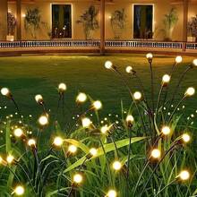 Solar-Powered Firefly Lawn Lights, Automatic On/Off Solar Garden Lights. Suitable For Paths, Courtyards, And Garden Decoration. Perfect For Halloween, Christmas, Easter, And Thanksgiving Decoration. Solar Lighting, Festive Atmosphere, Durable Structure.