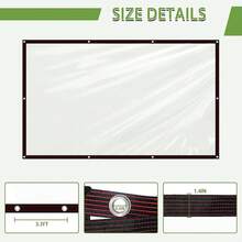 Vải chống thấm nước trong suốt có gioăng, vải bọc PVC Vinyl chống thấm nước chịu lực, vải chống thấm nước trong suốt cỡ lớn (nhỏ) thích hợp cho hoạt động ngoài trời/cắm trại/cây trồng/vườn/xử lý cát vệ sinh cho mèo - Nhiều màu - Xem 2