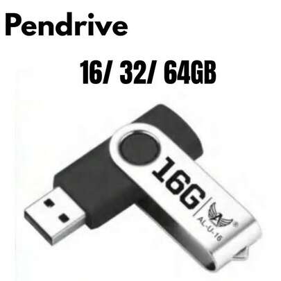 Pen Drive Metálico USB 2.0 com Capacidade de 16GB/32GB/64GB – Design Giratório, Compatível com PC e Notebook