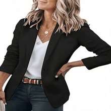 European & American New Autumn/Winter Fashion Elegant Lapel Single-Button Fitted Women's Blazer