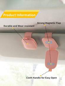 Multi Function Car Sunglasses Clip, Sunglasses Holders For Car, Magnetic PU Leather Fashion Glasses Holder For Car Visor,Sunglass Holder Organizer Visor Clip, Stylish Round Frame Organizer ,Car Interior Accessories, Magnetic Glasses Clip, Ticket Clip For Car