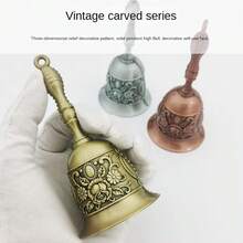 1pc Hand-Carved Bell, Vintage Colored Brass Bell, Metal Bell, Old Man Bell, Wedding Bell, Service Bell, Christmas Bell, School Hand-Cranked Bell, Christmas Gift Room Decor - Multicolor - View 8