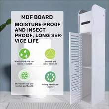 Rigogo 4-Tier Tall Bathroom Cabinet With Door & Drawer - Floor Standing Storage Organizer With Toilet Roll Holder & Shelves | Slim Design For Toilet, Bathroom, Kitchen | Freestanding, Easy Assembly, L 16 Cm X W 17 Cm X H 81 Cm - 白色 - 查看 5