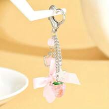 1 Cute Strawberry Heart Decoration Chain Keychain - Hồng - Xem 1