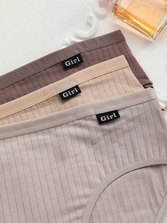 5Pcs Women Briefs Underwear Solid Color Panties Knickers Breathable Comfort Pants Casual Brief Basics Comfortable Fashionable Underpants