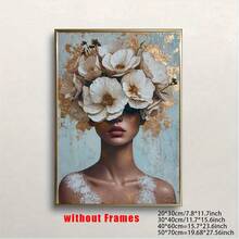 1pc/Set Vintage Golden Petal Women's Canvas Poster Print - Home Decoration Wall Art- Art Print - Modern Art - Indoor/Outdoor Use - Spring/Summer,Suitable For Bedroom, Living Room, Classroom, Perfect Room Decoration,No Frame Include - Multicolor - View 14