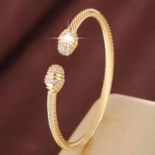 1 قطعة أساور كبل مفتوحة مرصعة بالزركونيا المكعبة، أنيقة ومريحة وملائمة للارتداء اليومي والهدايا