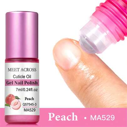 MEET ACROSS Dầu dưỡng móng hương đào 7ml, nuôi dưỡng và phục hồi móng, chăm sóc tay và móng, dầu tái tạo, ngăn ngừa lão hóa móng, sơn móng tay, dưỡng ẩm da, điều trị làm chắc khỏe móng, nghệ thuật vẽ móng