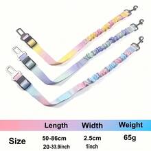 1 PC Pink Blue Purple Green Gradient Color Dog Safety Traction Lanyard For Controlling Explosive Cat Dogs' Movement, Pet Car Seat Belt With Traction Lanyard Window Locking Mechanism, Retractable Safety Belt For Dogs,Retractable Safety Belt For Dogs,Suitable For Taking A Car Ride In The Back Seat For Outings.