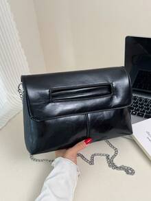 2025 New Luxury Charming Refined Elegant Retro Women's Handbag, Large Capacity Minimalist Party Evening Shoulder Crossbody Clutch - Black - View 4