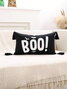 1 pieza Funda de almohada con hojas de arce de otoño y calabaza de 18 X 18 pulgadas, bordado 3D en capas de calabaza, funda de almohada de estilo granja en color beige para sofá, sillón, decoración de otoño, Halloween, Acción de Gracias, decoración de otoño, decoración de habitación, regreso a la escuela, útiles escolares