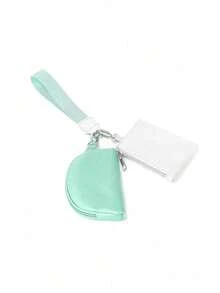 女士迷你拉链腕包，双口袋腕带便携钥匙包零钱包，黑色迷你零钱包，秋季旅行钱包零钱包 - 彩色 - 查看 5