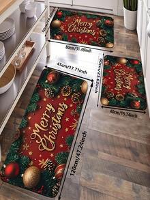 1 Peça Tapete Decorativo de Banheiro Simples de Flanela Natalina, Tapete Decorativo de Natal, Lavável e Dobrável, Tapete Decorativo para Casa e Quarto, Uma Decoração de Natal Maravilhosa