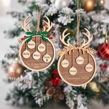 Personalized Family Christmas Ornament,Wooden Family Ornament,Family Name Ornament,Christmas Tree Hanging Ornament,Holiday Decor,Family Gift,Elegant Living,Artful Living - Multicolor - View 10