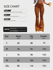 Women's Colorful Elastic Flared Denim Pants With High Waist And Hip Lifting, Slimming And Perforated Design, Fashionable Flared Pants, Young And Elegant Pants(The Size Is Slightly Small; It Is Recommended To Order One Size Up.) - 綠色 - 查看 7