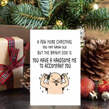 1pc, Funny Is A Donut Party Invitation Okay Christmas Card, Happy New Year Cards For Parents, Siblings, Friends, Humorous Christmas Greeting Card For Boyfriend Girlfriend Couple, Husband Wife Couple