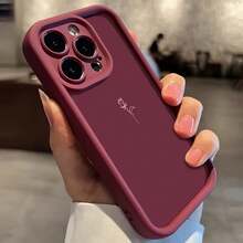 For IPhone 11, 12, 13, 14, 15, 16 Plus Pro Promax XSMAX XS/ X Silicone Case, High-End Fashion, HigherSuitable For IPhone 17 Air - 酒紅色 - 查看 1