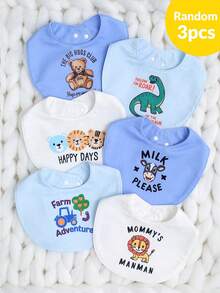 momscare 3pcs/Set Cute Animal Print Baby Bibs