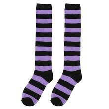 2 Pairs Striped Knee-High Socks, Cosplay Socks, Breathable Non-Slip, Suitable For Party Costumes