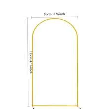 7.2 英尺婚礼拱门背景架，方形拱门金色金属拱门背景架，适用于婚礼仪式生日派对新娘拍照亭花园花卉气球拱门装饰万圣节圣诞节装饰