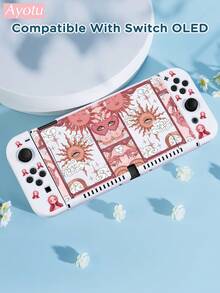 Ayotu 1pc Tarot Theme Compatible With Switch2/Switch NS/Switch OLED/Switch Lite Game Console Protective Case, New Generation, Star & Moon Pattern, TPU Soft Shell, Universal Game Controller Protective Cover, Switch Controller Protective Cover, Switch Gaming Accessories, Anti-Drop, Anti-Slip, Anti-Scratch, Fashionable - Multicolor - View 16