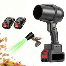 Turbo Electric Leaf Blower - 40,000 RPM, 21V Rechargeable Battery, High-Pressure Jet Air Flow, 9.25x5.7inch Handheld Cordless Tool (Black/Yellow), For Yard Care, Car Drying & Snow Removal, Portable Outdoor Blower - 黑色 - 查看 5