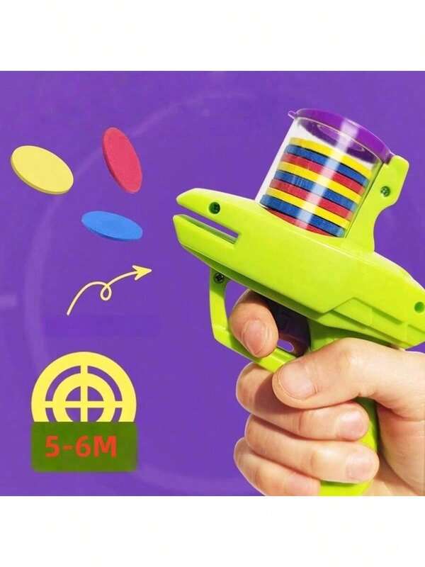 EVA Soft Bouncy Carrot Shaped Disc Shooter, Classic Disc Blaster, Outdoor/Indoor Carrot Shaped Dart Launcher, Family Fun