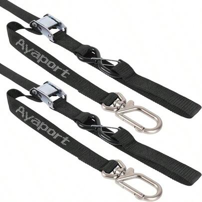 - Correas de amarre para motocicleta de 1.1 pulgadasx pies con ganchos giratorios de mosquetn amarre con hebilla de leva, correa de manubrio para bicicleta de suciedad, moto, kayak,