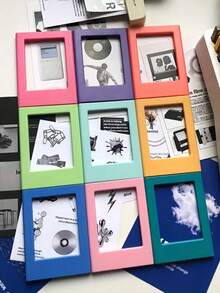 Porta-retrato com Adsorção Magnética, Exposição Instantânea de Fotos, Suporte Pequeno para Cartões, Decoração de Mesa