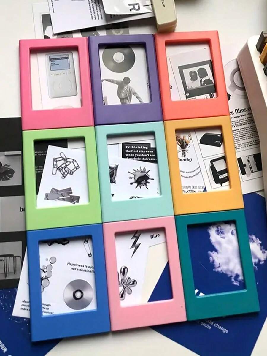 Porta-retrato com Adsorção Magnética, Exposição Instantânea de Fotos, Suporte Pequeno para Cartões, Decoração de Mesa