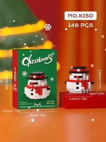 5pcs/Set Mini Buildable Micro Particle Christmas Santa Claus, Christmas Tree Building Block Toy Set, Gift For Boys And Girls