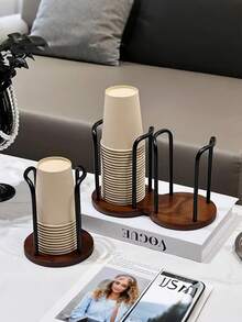 1 件装塑料纸杯分配器，适用于家庭和办公室、浴室梳妆台面杯架、一次性杯子收纳盒、酒吧和咖啡厅桌面杯架