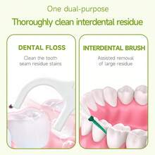 2 w 1 wielofunkcyjna nić dentystyczna w sztyfcie, nić dentystyczna o wysokiej elastyczności z miękką gumową końcówką, szczoteczka międzyzębowa