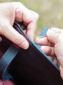 Handmade PU Leather Woven Bag Set With Crochet Shoulder Straps And Bottom Bag, DIY Craft Kit(Silver Gasket, No Impact On Use, Style Random) - Multicolor - View 2