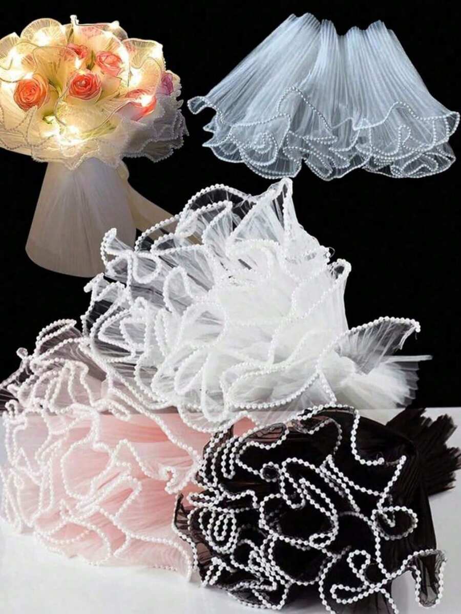 1卷花卉包装纸,适用于情人节、婚礼、生日等场合,波浪纹花卉包装纸,可用于婚礼、情人节、各种场合的包装、薄纸、花束包装、礼品包装、花卉包装、礼品包装、婚礼包装等。 - 彩色 - 查看 1