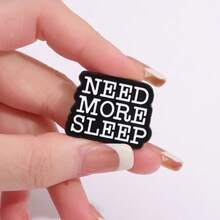 1PC Popular English Short Sentence Alloy Brooch In Europe And America,  Personality  I Love Sleep Letter Lacquered Badge