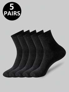 5双/10双/20双装 男士休闲船袜，中筒袜，白色袜子，冬季袜子，黑色袜子，运动袜，秋冬季 - 彩色 - 查看 10