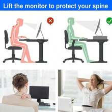 Gianotter Desk Organizers And Accessories, Monitor Stand With Drawer And 2 Pen Holder, Desktop Organizer Suitable For Offices And Dormitories (Black) - ColorA - 查看 2