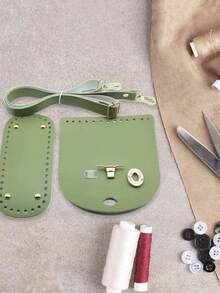 Handmade PU Leather Woven Bag Set With Crochet Shoulder Straps And Bottom Bag, DIY Craft Kit(Silver Gasket, No Impact On Use, Style Random) - Multicolor - View 3