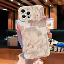 Una funda protectora de carcasa de teléfono móvil a prueba de terremotos y aceite con un diseño simple de patrón de flores, a prueba de golpes, mate y caída, adecuada para todas las series de teléfonos móviles , compatible  17/17 Pro/17 Pro Max/17 Air/ 16/16 Pro/16 Pro Max/16 Plus/ 15/15 Pro Max/15 Pro/15 Plus/ 14/14 Pro/14 Plus/14 Pro Max/ 13/13 Pro/13 Pro Max/12/12 Pro/12 Pro Max/11/11 Pro/11 Pro Max/XR/X/XS/XS Max, Moda novedosa para hombres y mujeres - Blanco 45-3 - Ver 4